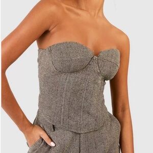 Herringbone Corset - Brown